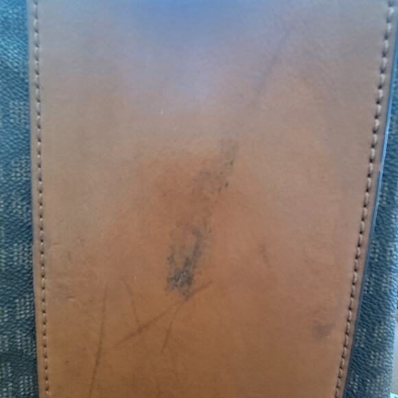 Michael Kors Signature Shoulder Bag Brown with Gold Trim Striking Large - Picture 12 of 13